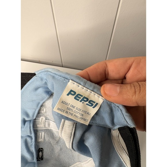 Vintage 90s Pepsi Logo Hat Baby blue Cola Soft Drink vintage Adjustable Y2K - Picture 4 of 4